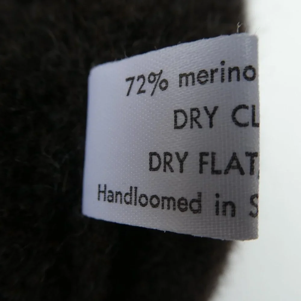 Eskandar Merino Wool Blend Poncho Crossover Sweater Charcoal Gray Handloomed XL